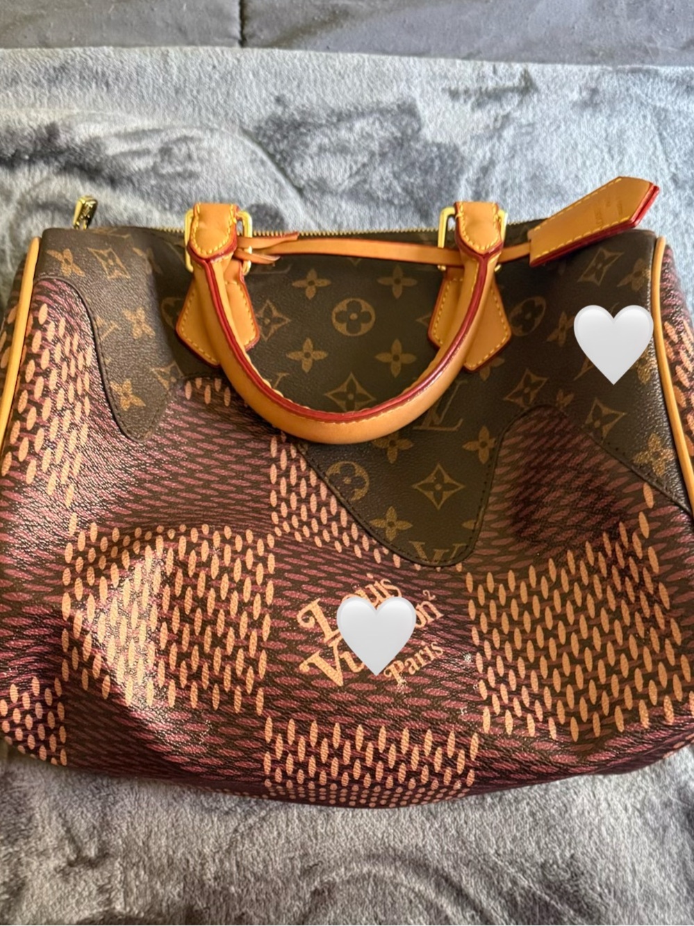 designer inspired Brown Monogram Checkered Satchel